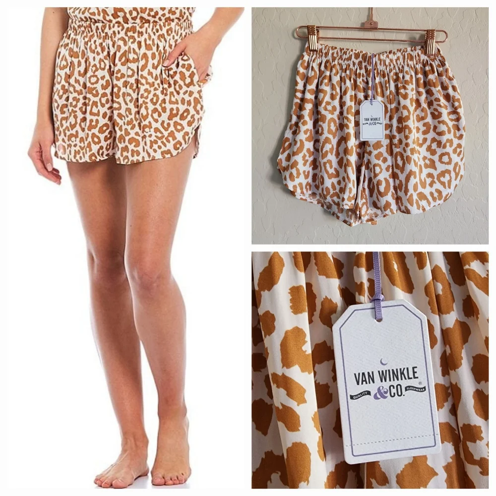 Van Winkle &‎ CO Animal Print Sleep Shorts XS NWT